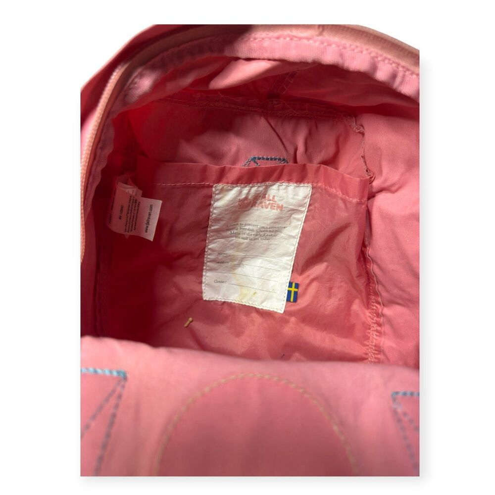Fjallraven Kanken Pink Blue Backpack Everyday Outdoor Travel School Bag Rare - Picture 5 of 5